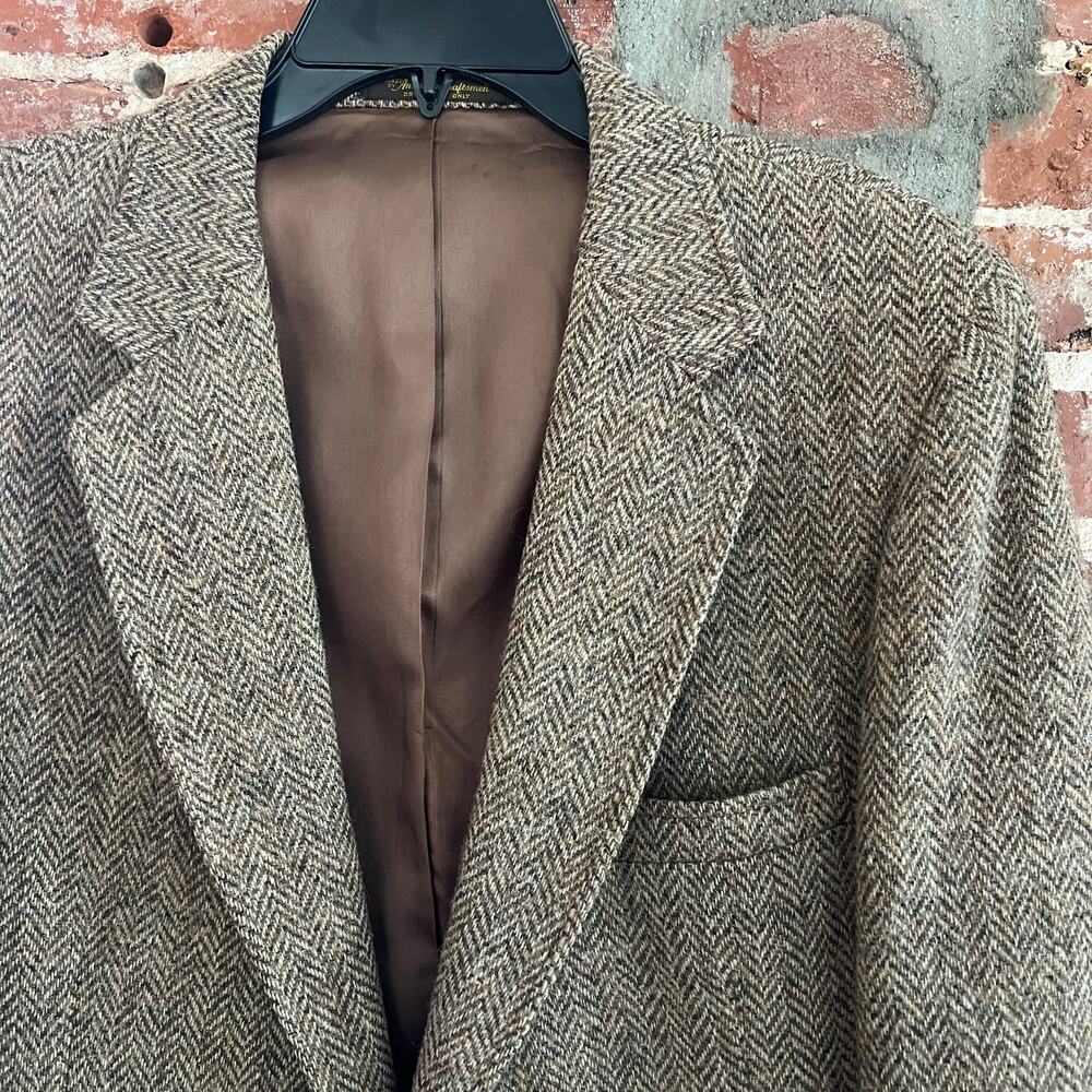 Classic Brown Herringbone Blazer